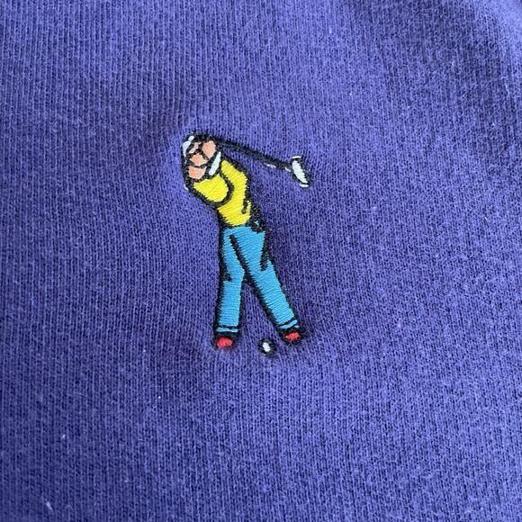 Vtg Golf Sweater Vest Navy Blue Embroidered Golfer Retro Grandpa Cotton 90s L - Picture 4 of 7